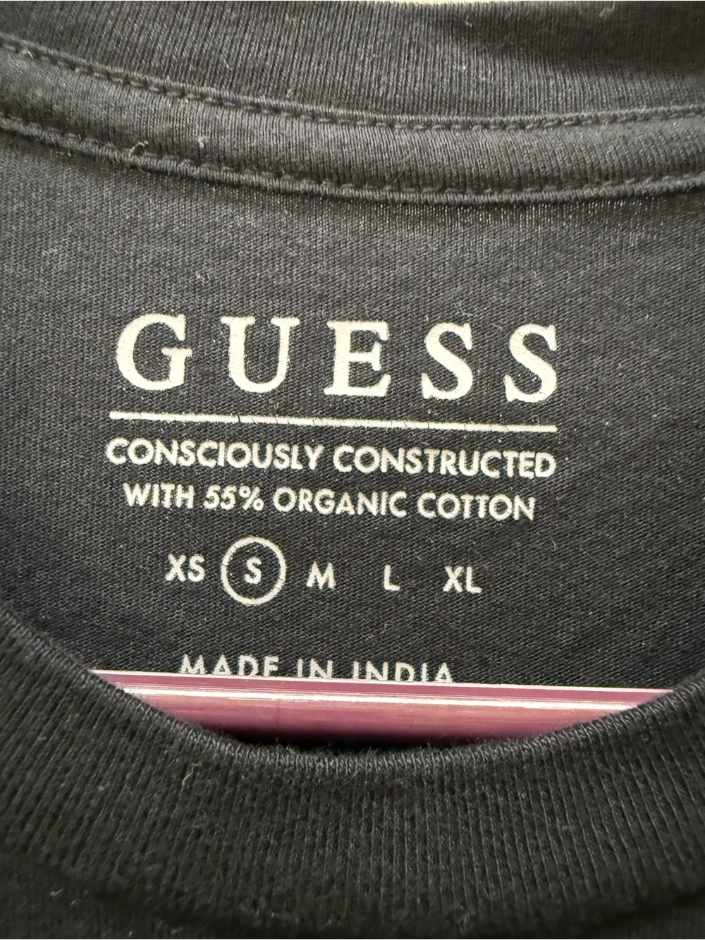 GUESS Black Graphic Reflective Logo Short Sleeve Tee - Picture 4 of 4